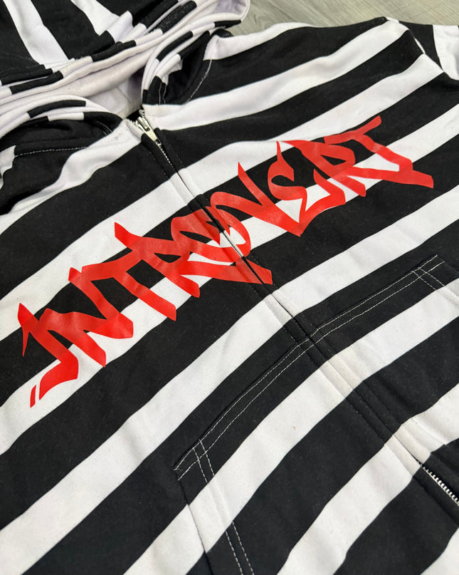 Introvert Striped Zip Ups
