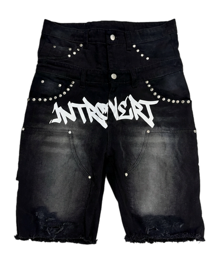 Double Waisted Graffiti Jean Shorts