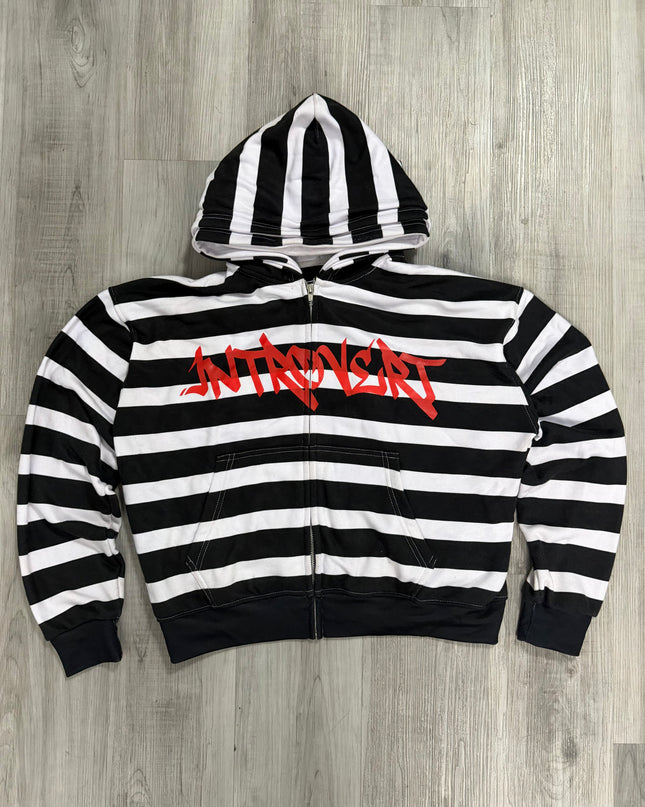 Introvert Striped Zip Ups