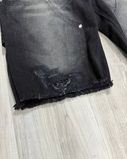 Double Waisted Graffiti Jean Shorts