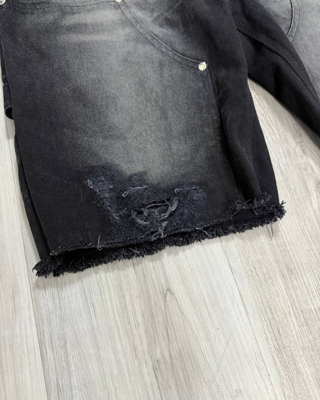 Double Waisted Graffiti Jean Shorts