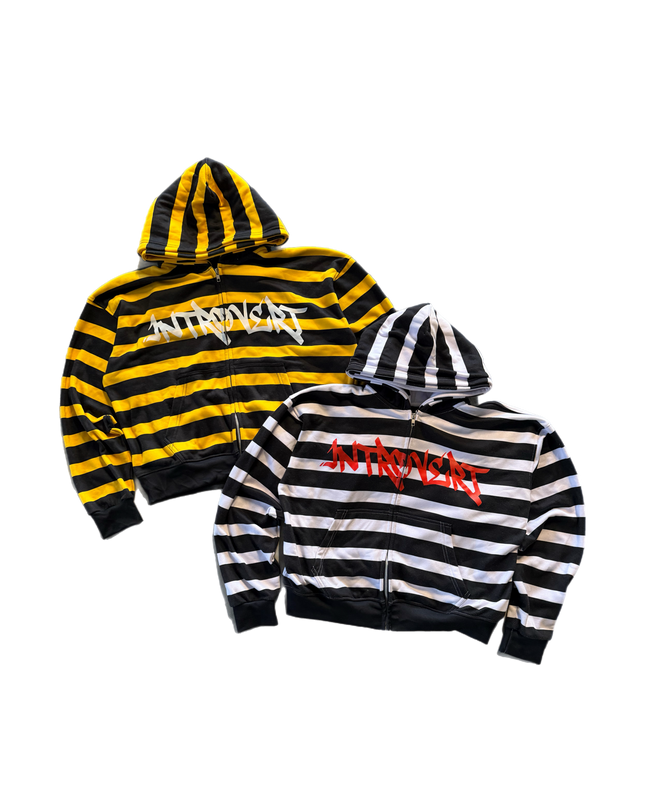 Introvert Striped Zip Ups