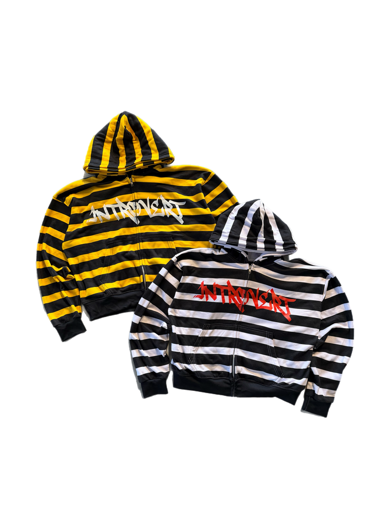 Introvert Striped Zip Ups